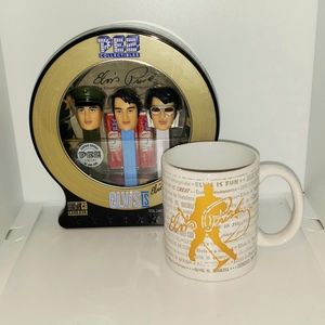 Elvis Presley Pez box set and mug/ cup